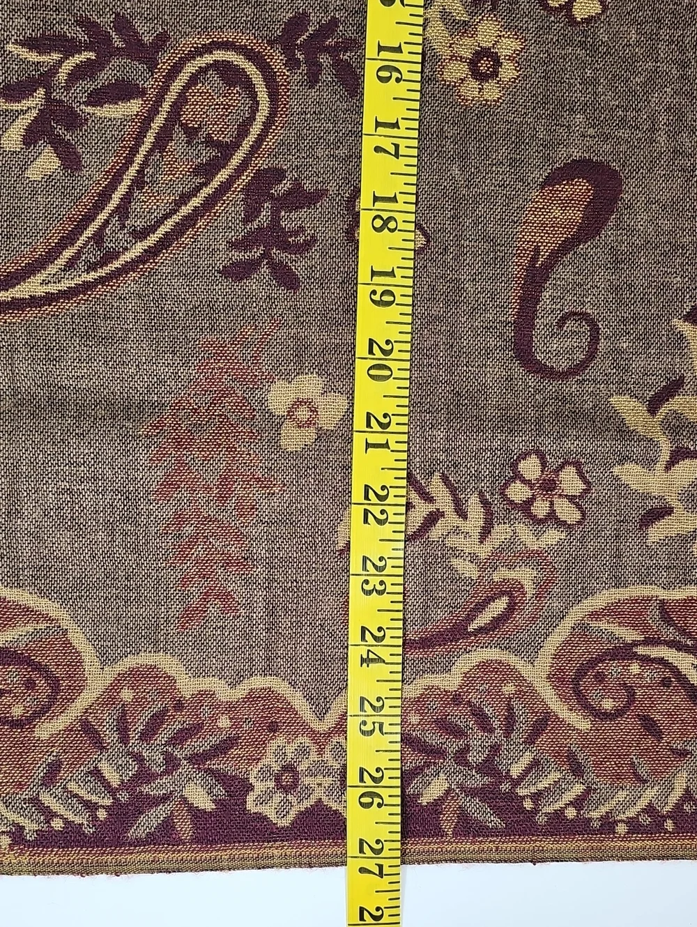 Cashmere Silk Pashmina Scarf Brown Paisley Floral Fringe Wrap Shawl Festival
